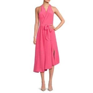 NWOT EQUIPMENT Alejandra Belted PINK Silk Midi Dress SIZE 4